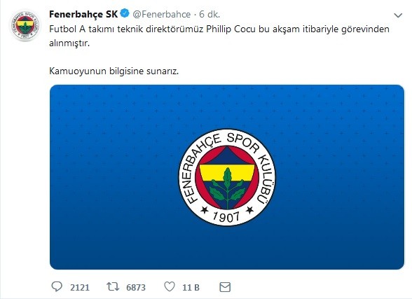 Cocu görevden alındı